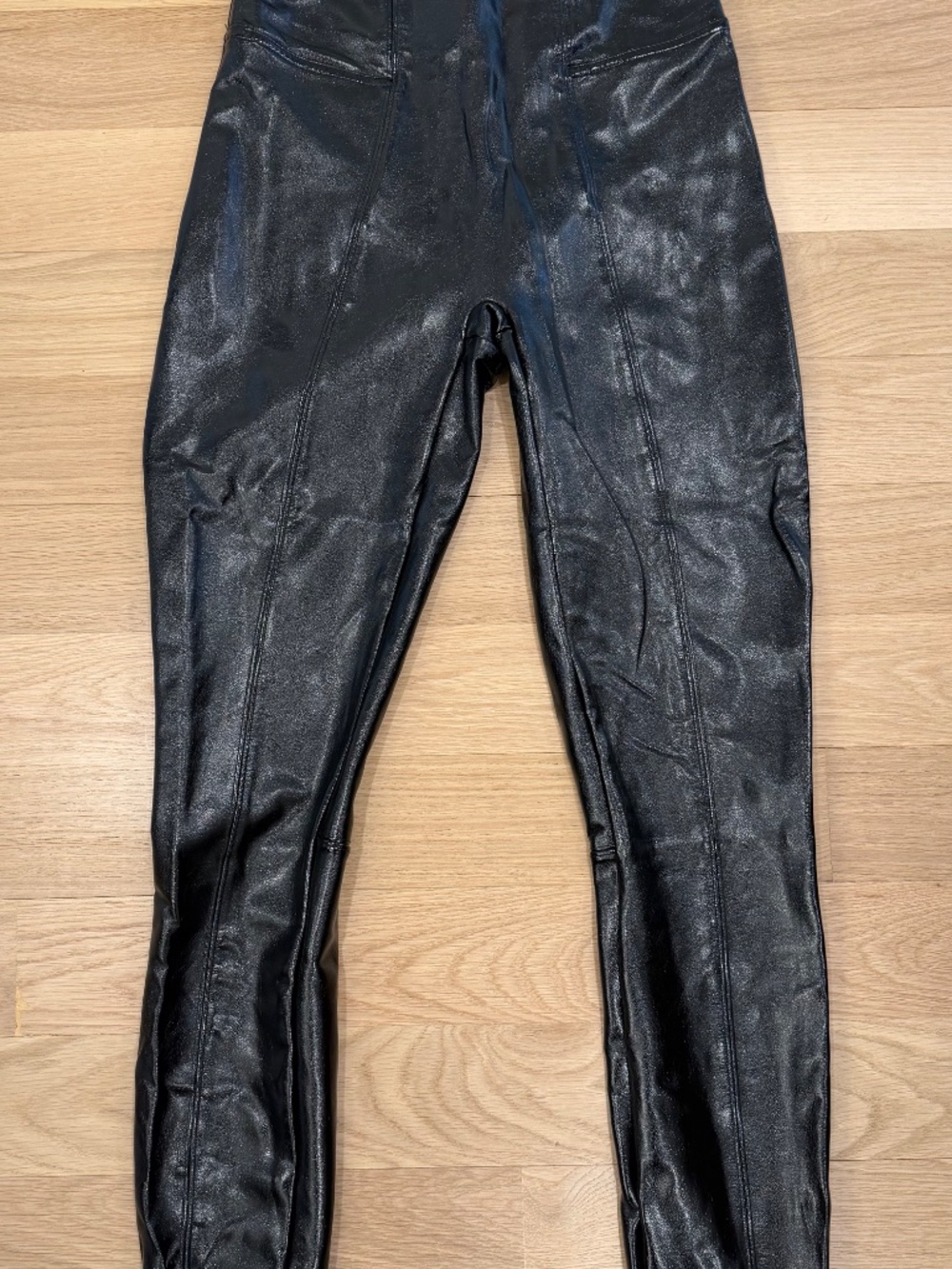 SPANX Faux Patent Leather Leggings – Size Small | High Shine Shaping